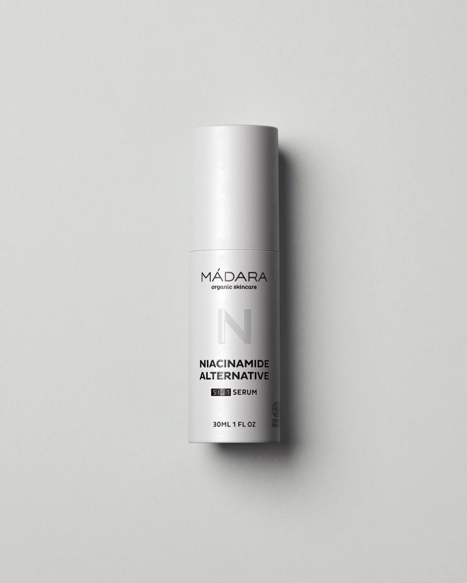 MÁDARA Organic Skincare niacinamide alternative 5 in 1 serum A2223 serum product photo on plain background.