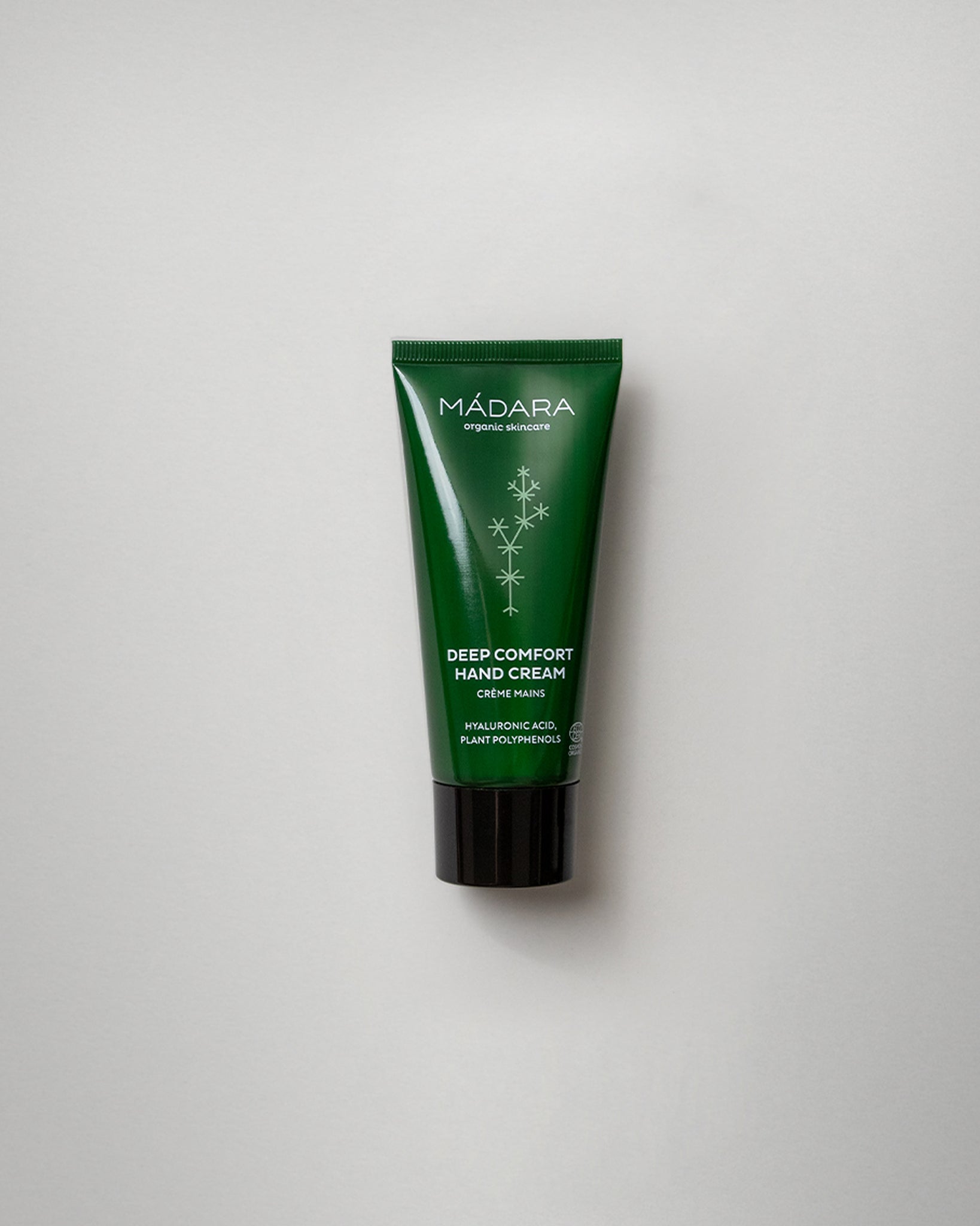 MÁDARA Organic Skincare deep comfort hand cream A1208 face cream product photo on plain background.