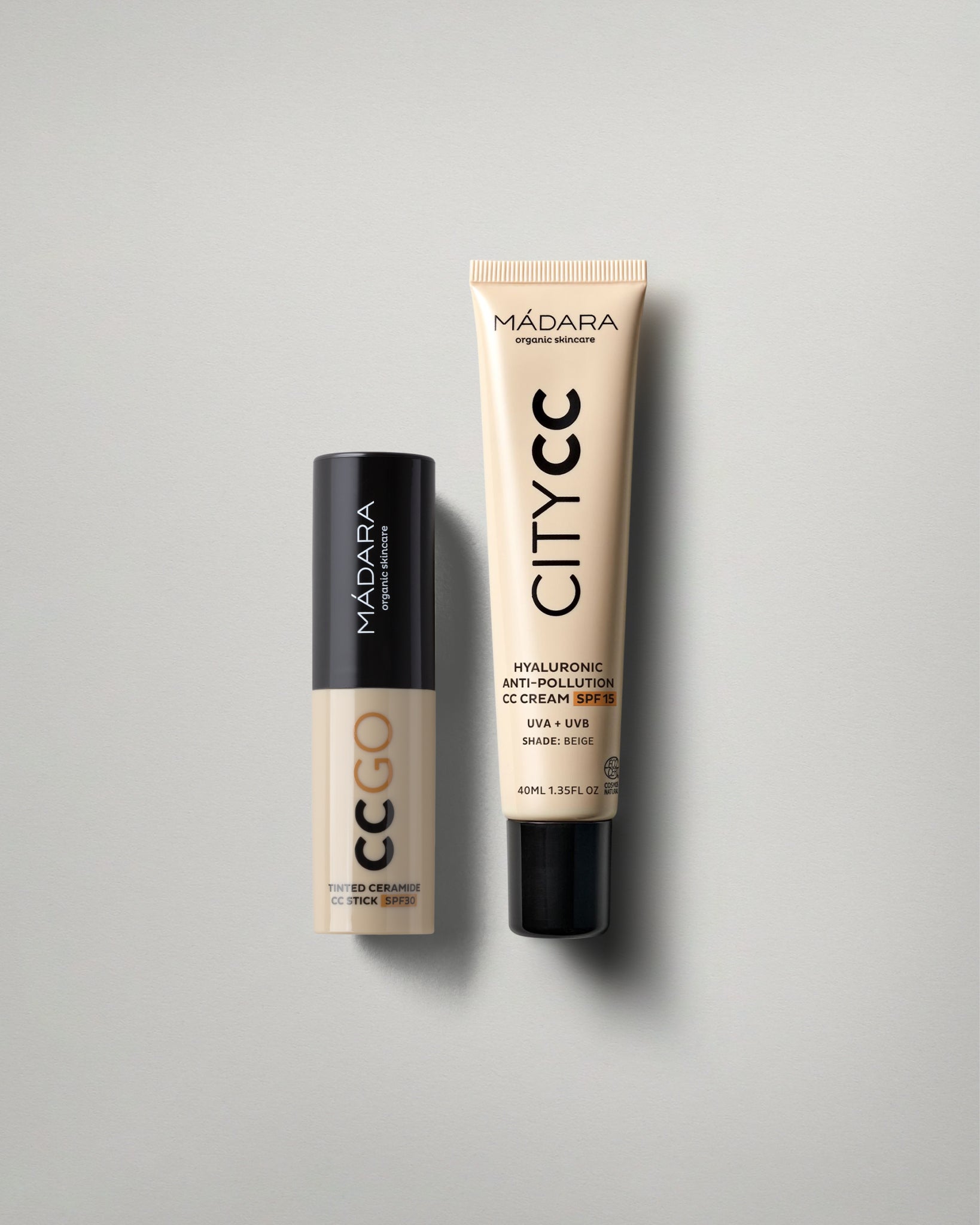 MADARA Hyaluronic anti pollution CC cream and CC GO stick set Beige