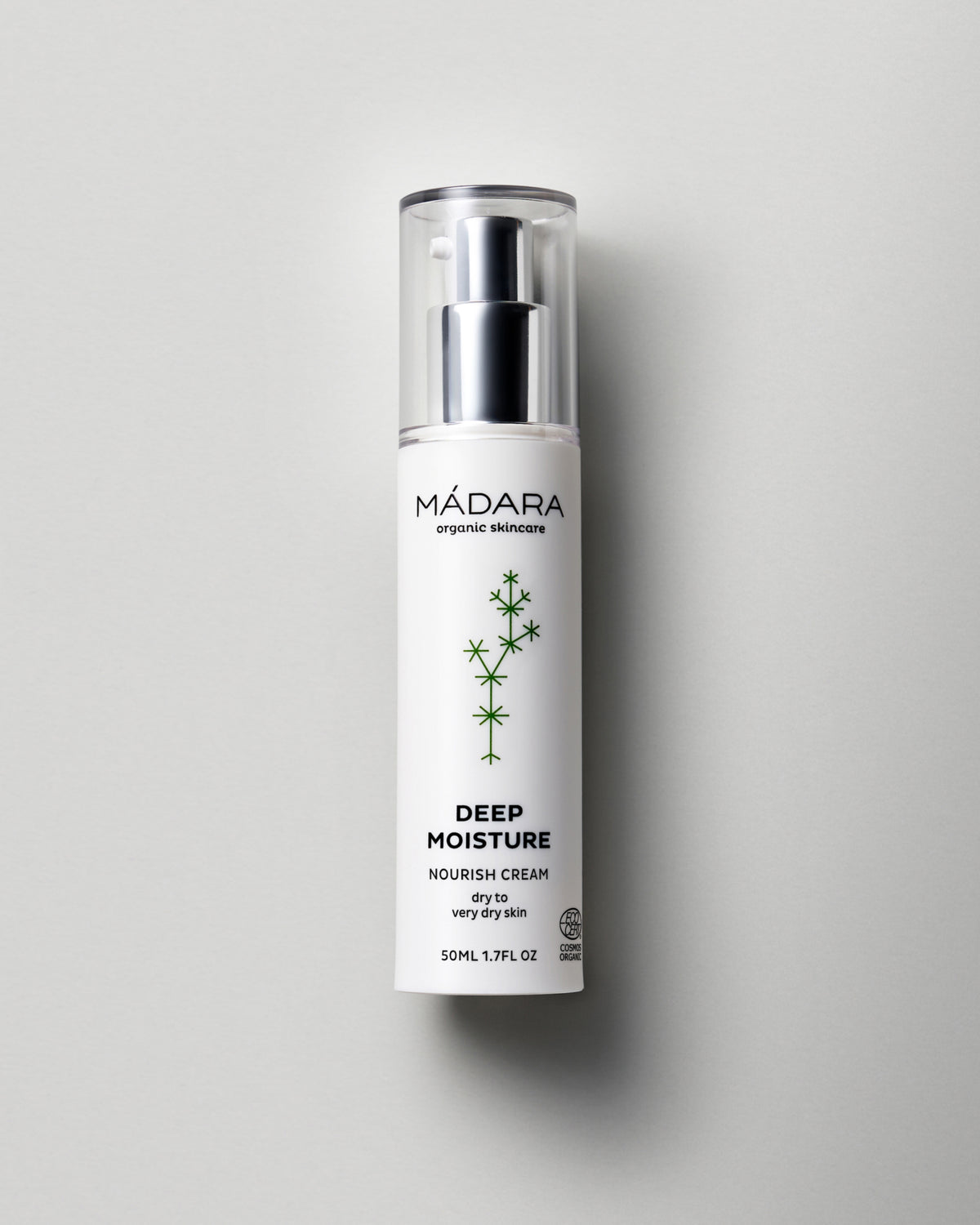 MÁDARA Organic Skincare deep moisture cream A2221 face cream product photo on plain background.