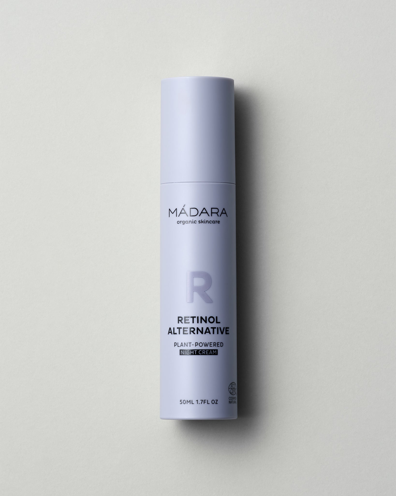 MÁDARA Organic Skincare plant powered night cream A3172 face cream product photo on plain background.
