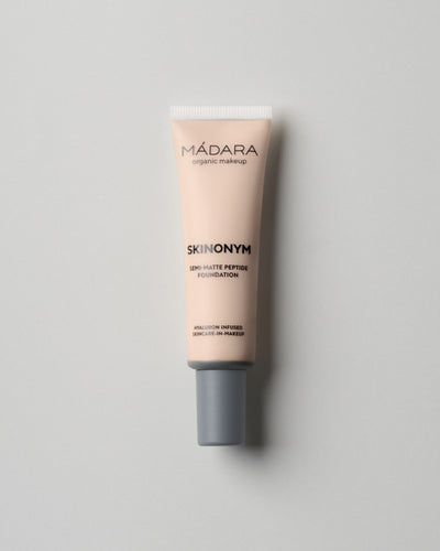 MÁDARA Organic Skincare skinonym foundation porcelain A6081 foundation product photo on plain background.