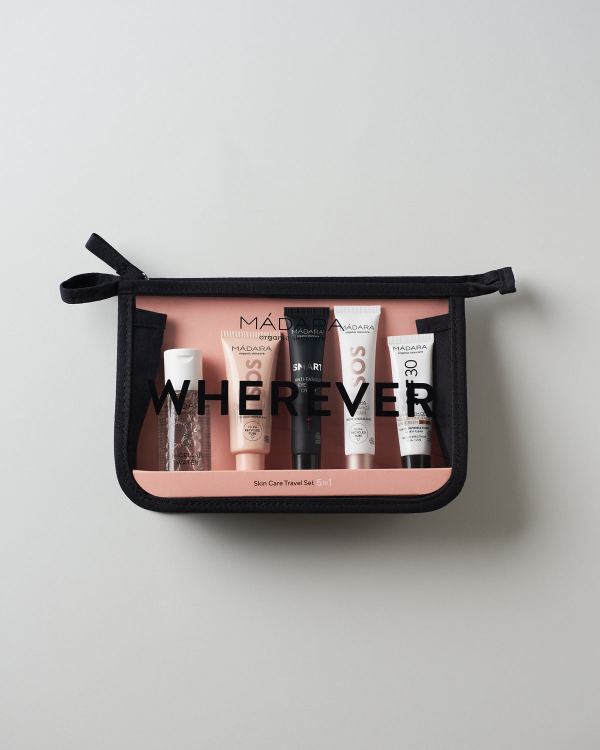 MÁDARA Organic Skincare wherever skin care travel 5 in 1 A0028 product photo on plain background.