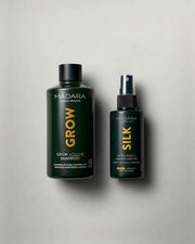 MADARA Cosmetics GROW Volume Shampoo and SILK Micro Keratin Healthy Hair Mist for stronger, fuller-looking hair and anti-breakage protection