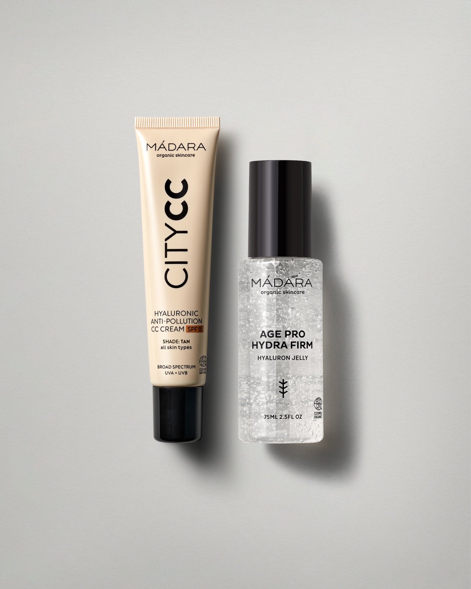 Madara Hyaluronic Anti Pollution CC Cream Tan and Age Pro Hyaluron Jelly