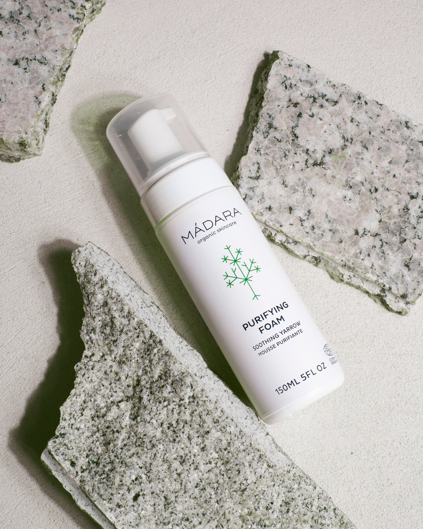 MÁDARA Organic Skincare foaming makeup remover A2001 product photo on plain background.