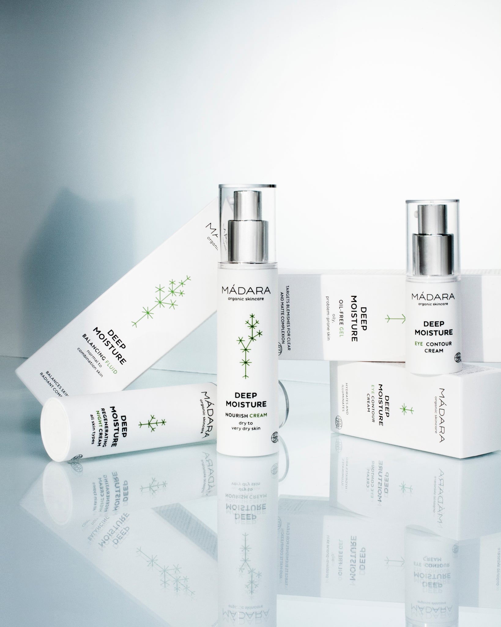 MÁDARA Organic Skincare deep moisture line A2241 product photo on plain background.