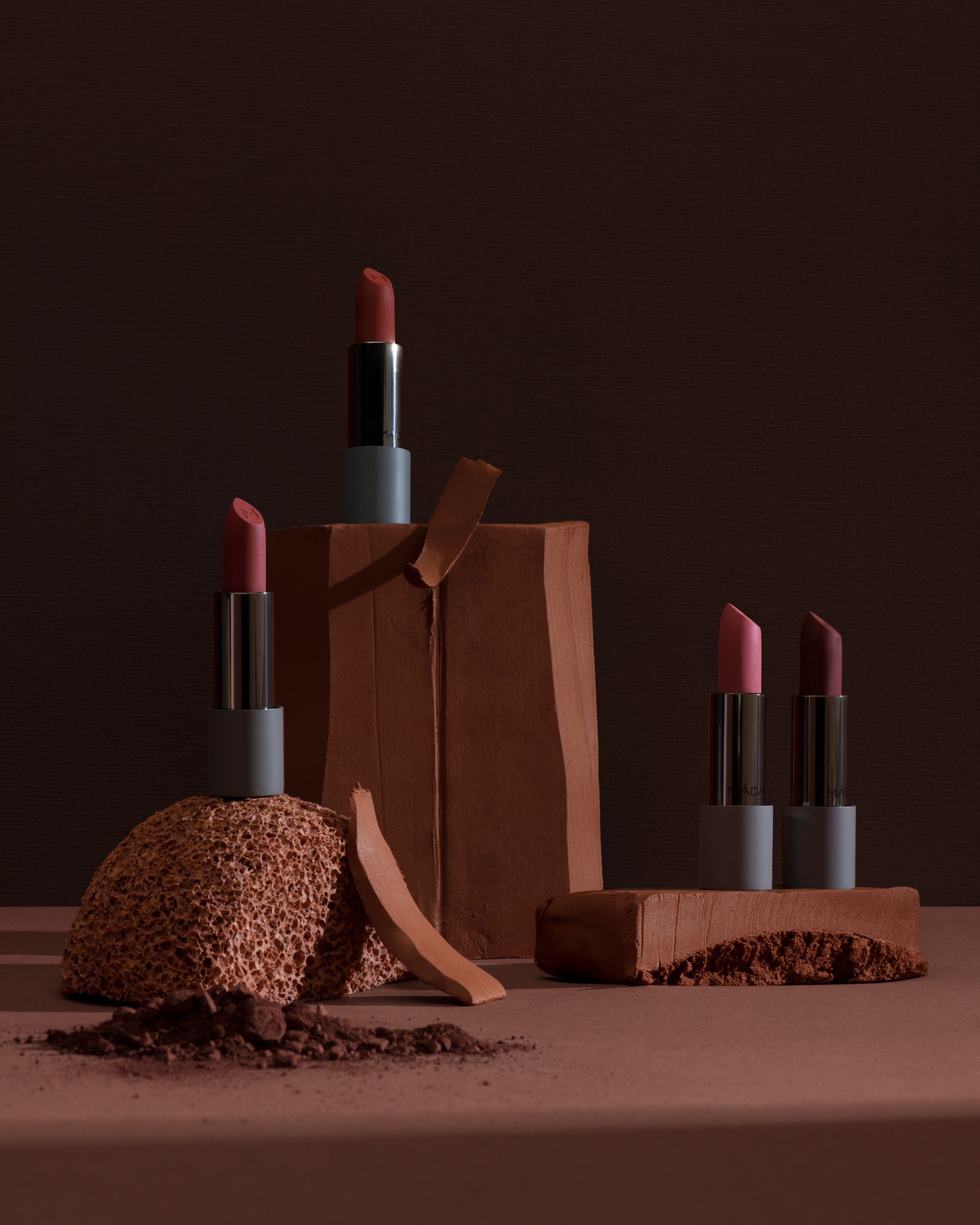 MÁDARA Organic Skincare matte cream lipstick A6301 face cream product photo on plain background.