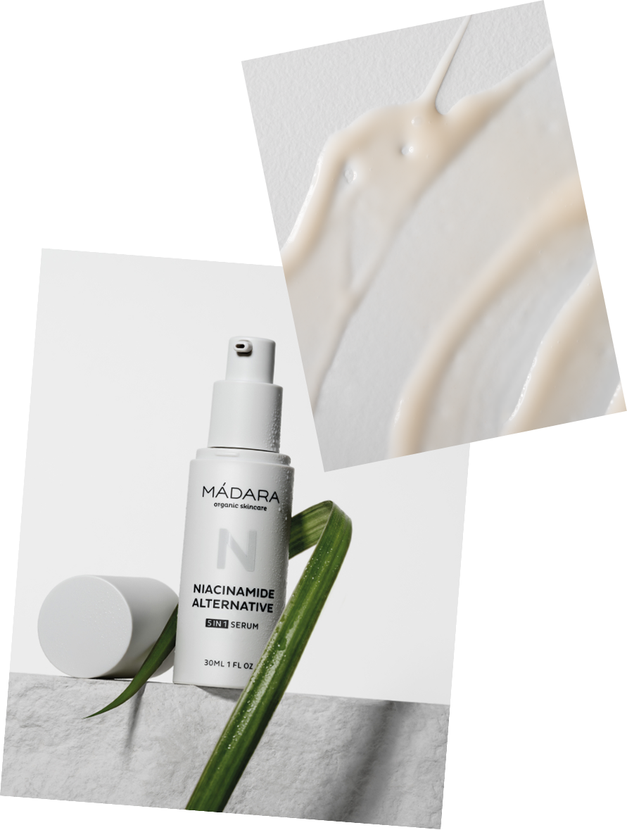 madara niacinamide product photo  and  texture