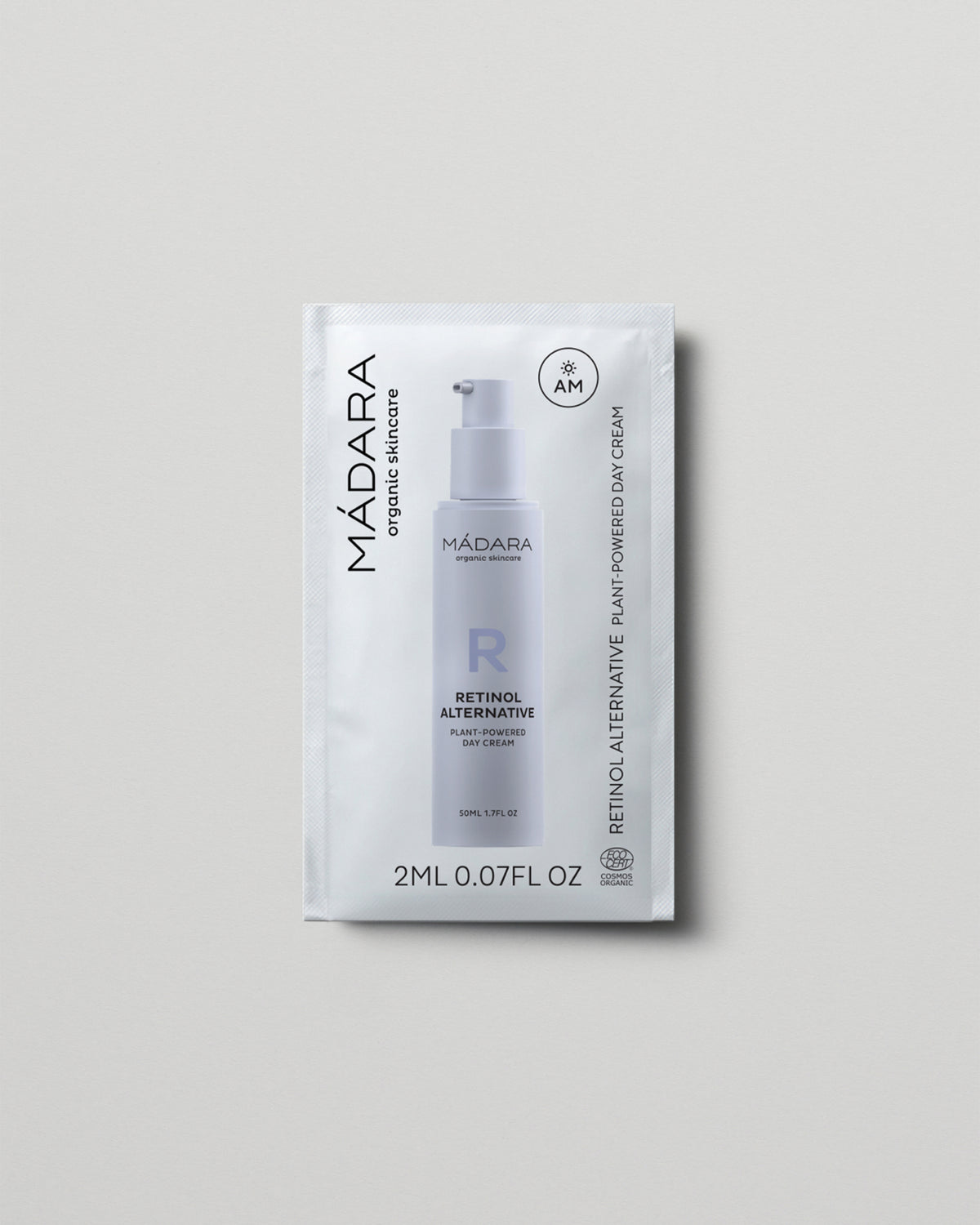 MÁDARA Organic Skincare plant powered day cream 2ml sample SC3350 2 face cream product photo on plain background.