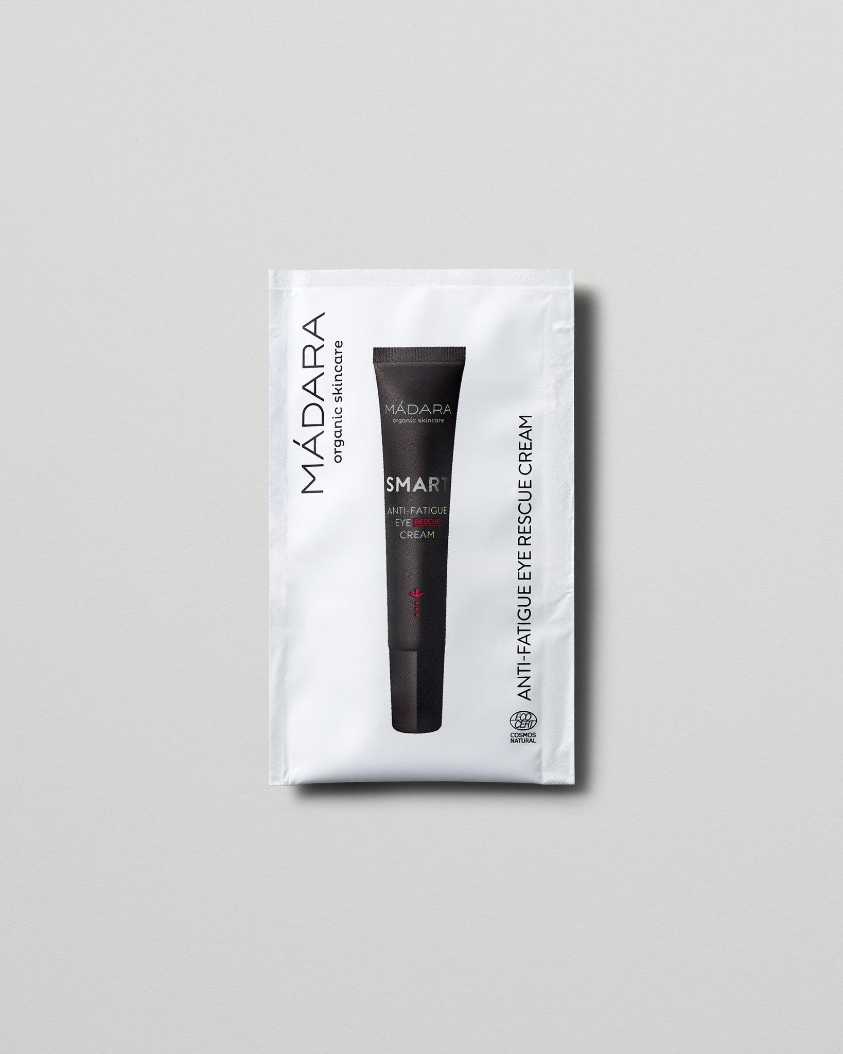 MÁDARA Organic Skincare smart anti fatigue eye rescue cream 1 5ml SC3121 1.5 face cream product photo on plain background.