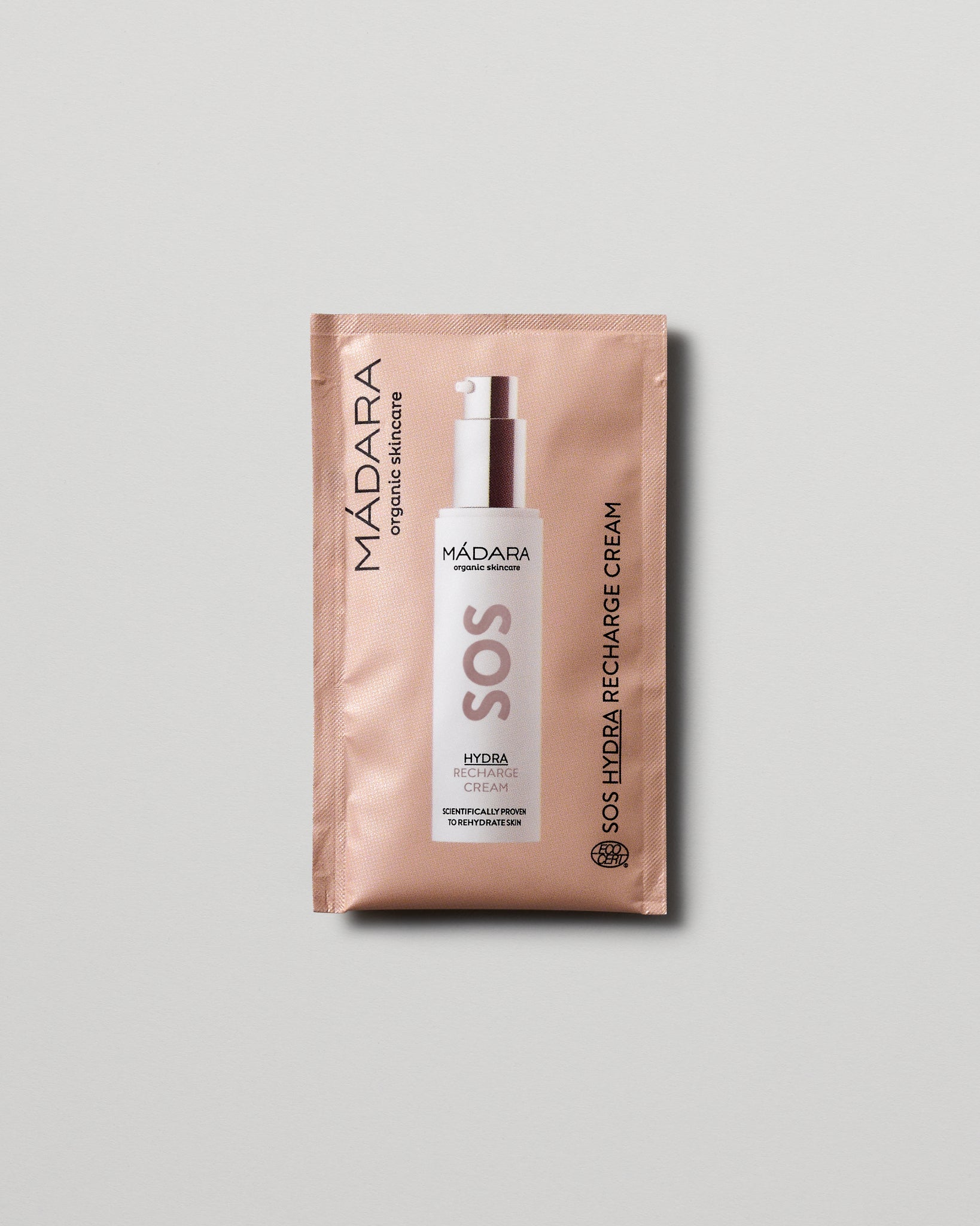 MÁDARA Organic Skincare sos hydra recharge cream 2ml SC3011 2 face cream product photo on plain background.